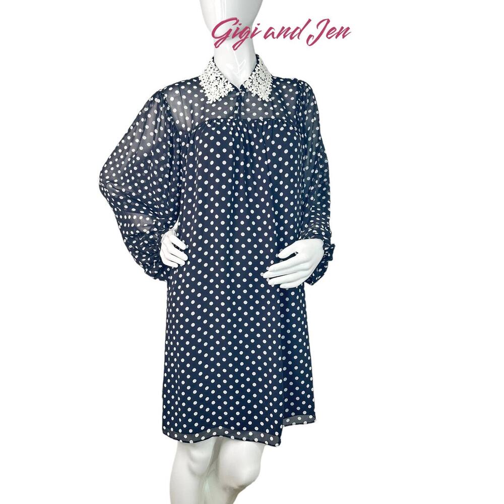 Kate spade  Domino Dot Swing Dress Size Medium Black - Picture 2 of 9